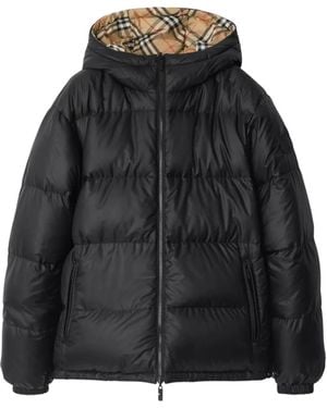 Burberry Down Reversible Check Puffer Jacket - Black
