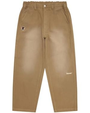 Aape By A Bathing Ape Logo-Patch Trousers - White