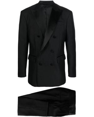 DSquared² Double-Breasted Peak-Lapel Suit - Black