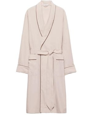 Prada Morgenmantel Mit Aufgesetzter Tasche - Natur