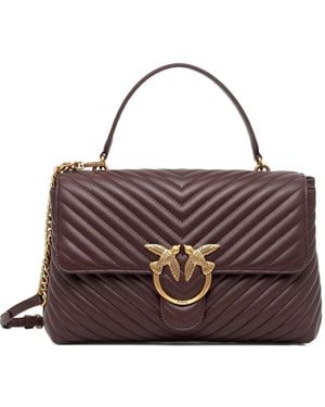 Pinko Love Lady Puff Chevron-Quilted Satchel - Purple