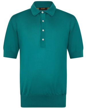 Moorer Polo Action-Spp De Punto De Manga Corta - Azul
