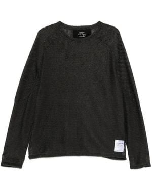 Satisfy Waffle-Knit Raglan-Sleeve Jumper - Black