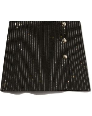 Emilio Pucci Rhinestone-embellished pinstripe miniskirt - Schwarz
