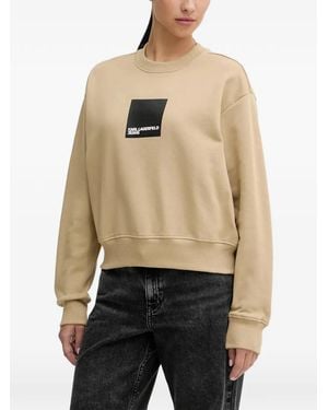 KARL LAGERFELD Logo-Print Sweatshirt - Natural