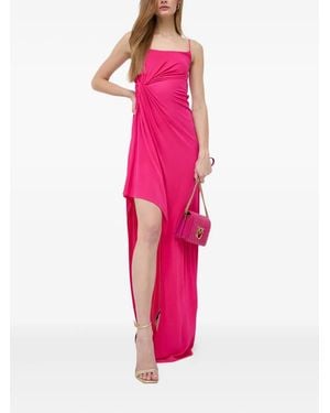 Pinko Knot Asymmetric Maxi Dress - Pink