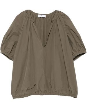PT Torino Blouse Froncée Teresa À Manches Bouffantes - Gray