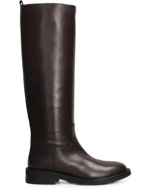 Via Roma 15 Leather Knee-High Boots - Black