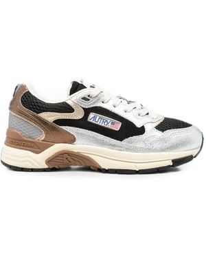 Autry Hyperway Panelled Leather Trainers - White
