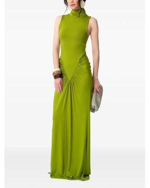 Concepto Rivera Ruched Sleeveless Maxi Dress - Green