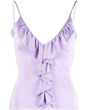 Roberto Cavalli Ruffle-Detailed Vest Top - Purple