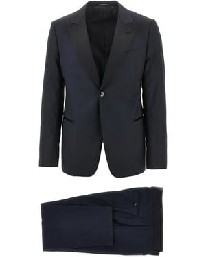 Emporio Armani Peak-Lapel Single-Breasted Suit - Blue