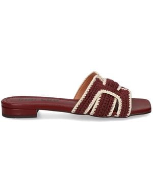 Bibi Lou Holly Crochet-Knit Sandals - Red