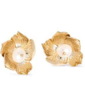 Erdem Pendientes Con Motivo Floral - Metálico