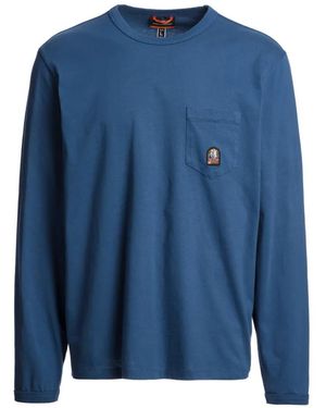 Parajumpers Chest-Pocket Long-Sleeve T-Shirt - Blue