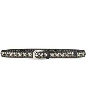 Orciani Bull Soft Leren Riem Met Studs - Wit
