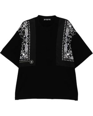 Mastermind Japan T-Shirt À Empiècements Bandana - Black