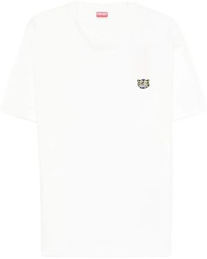 KENZO Embroidered crew-neck T-shirt - Weiß
