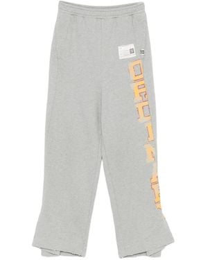 Maison Mihara Yasuhiro Logo-Patch Graphic-Print Track Trousers - White