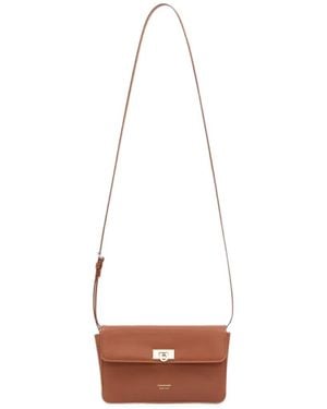 Ferragamo Harley Leather Shoulder Bag - White
