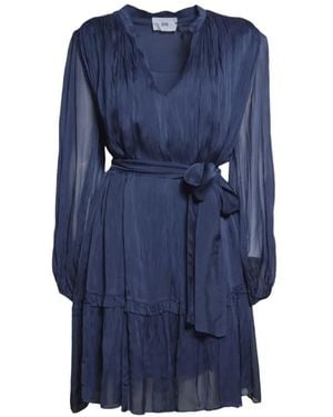 SOLOTRE Ruffled Mini Dress - Blue