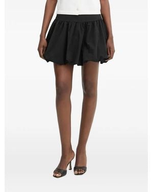 Morgan Gathered Bubble-Hem Mini Skirt - Black