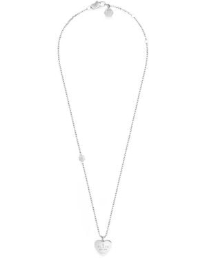 Philipp Plein Heart-Pendant Necklace - White