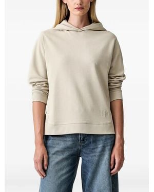 Joop! Logo-Embroidered Side-Slit Hoodie - Natural