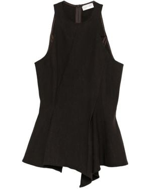 Magda Butrym Blusa Asimétrica Con Peplum - Negro