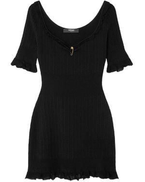 Versace Medusa Safety Pin ribbed-knit mini dress - Schwarz