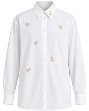 Simone Rocha Camicia Turbo Con Perline - Bianco