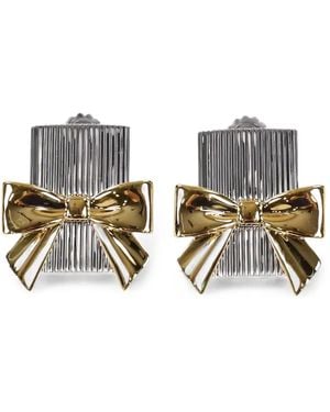 YVMIN Bow-Detail Earrings - White