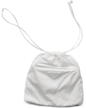 Prada Pochette Compactable En Nylon Recyclé - Blanc
