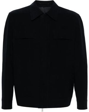 Lardini Non-Brushed-Fleece Shirt Jacket - Black