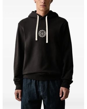ARMANI EXCHANGE Logo-Patch Hoodie - Black