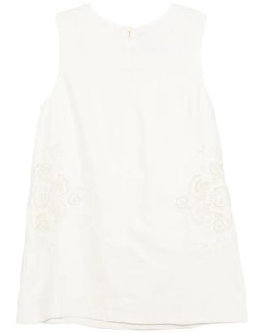 Aje. Vestido Corto Halo Bordado - Blanco