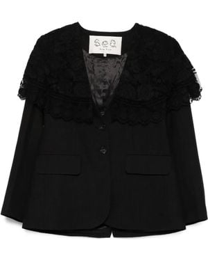 Sea Jack Met Afwerking Van Kant En Krijtstreep - Zwart