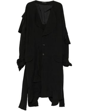 Yohji Yamamoto Layered-Detail Coat - Black
