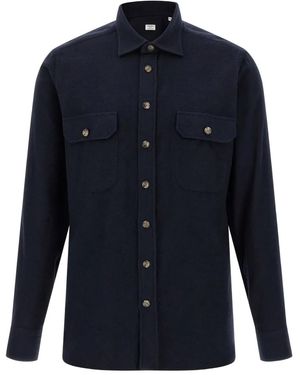 Borriello Chest-Pocket Flannel Shirt - Blue