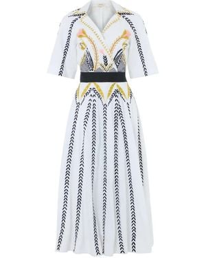 Temperley London Juniper Floral-Print Wrap Dress - White