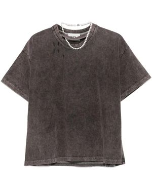 SEEN USERS Acid-Wash Cotton T-Shirt - Grey