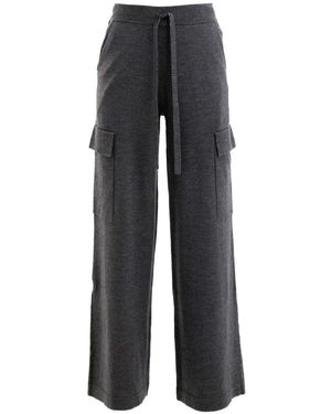 P.A.R.O.S.H. Drawstring Cargo-Pockets Pants - Black