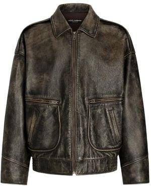 Dolce & Gabbana Bull Leather Jacket - Green