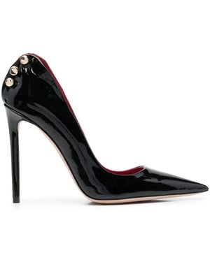 HARDOT 110Mm Bar-Detail Patent Leather Court Shoes - Black