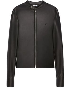 Courreges Zip-Up Biker Jacket - Black