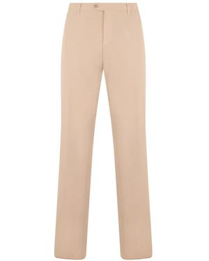 Fedeli Straight-Cut Belt-Loops Trousers - White