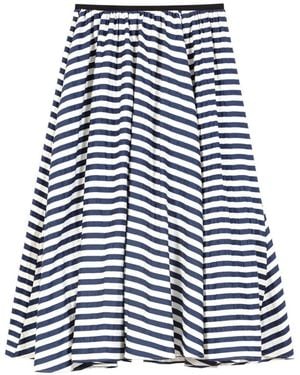 Maje Striped A-Line Skirt - Blue
