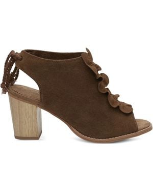 TOMS Elba Ruffle-Detail Sandals - Brown
