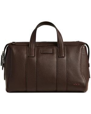 Kiton Reisetasche Aus Gekörntem Leder - Braun