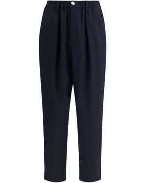 Marni Pleated Wool Trousers - Blue